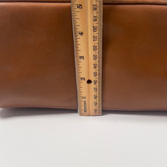 Vintage Liebeskind Berlin Brown Leather Backpack Adjustable Strap Zippered Woven - Picture 14 of 16